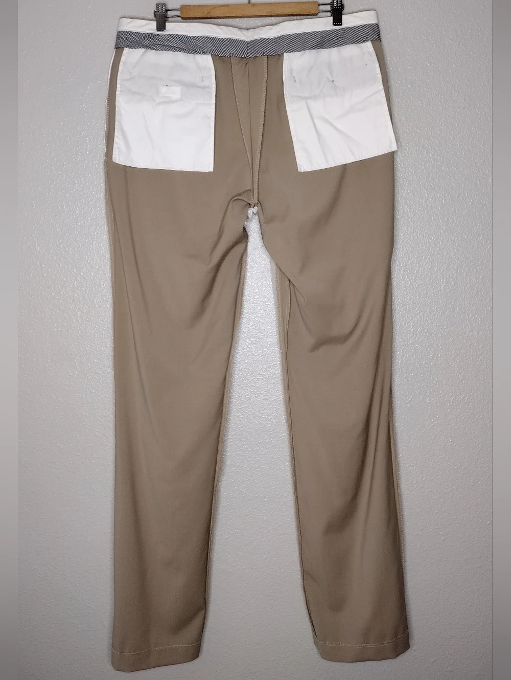 John Varvatos Wool Blend Neutral Tan Business Dress Pants Sz 36R